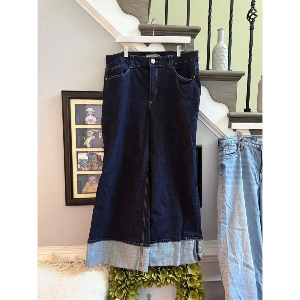 Wit & Wisdom Ab Solutions Wide Leg Wide Cuff Jeans sz 16P EUC